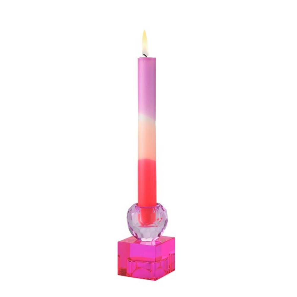 Kerzenhalter aus Kristallglas HELLLILA/PINK