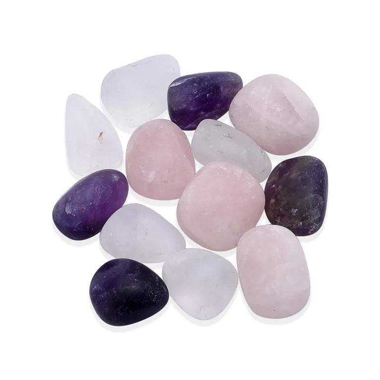 Wassersteine "Basismischung" Amethyst, Rosenquarz & Bergkristall