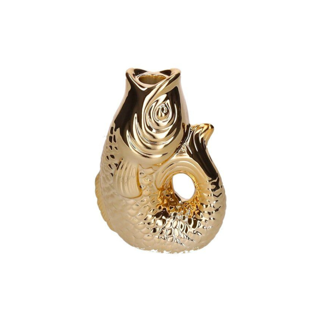 Kerzenhalter Fisch, gold / silber