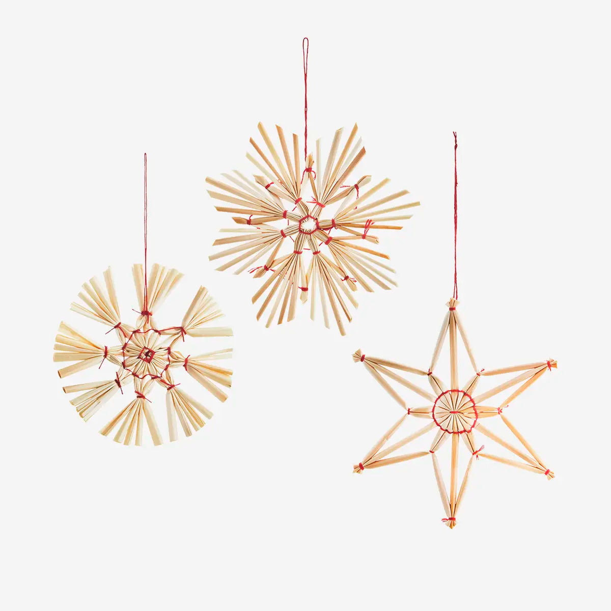 Stroh-Ornamente Set 24-tlg.