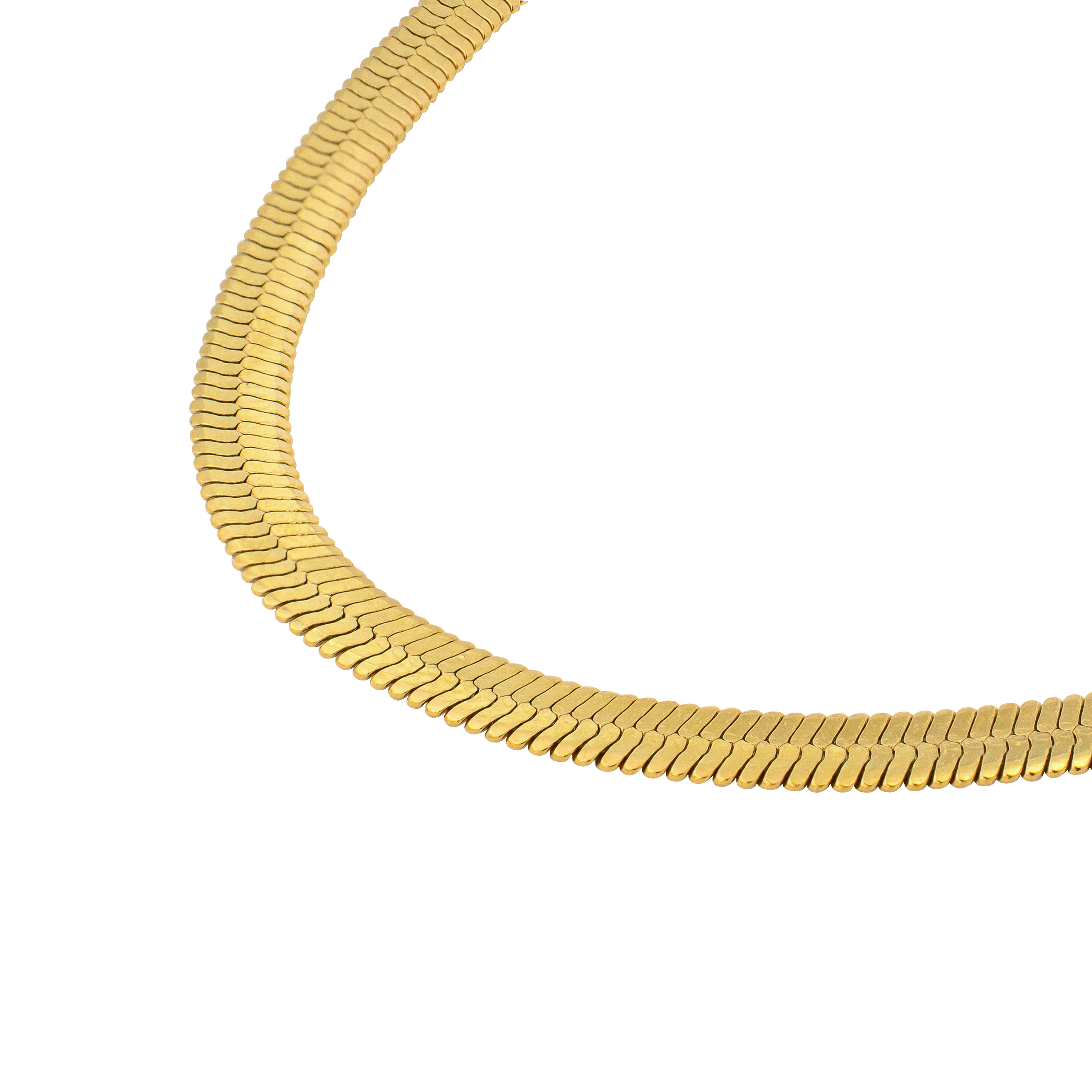 Slim Herringbone Necklace Gold