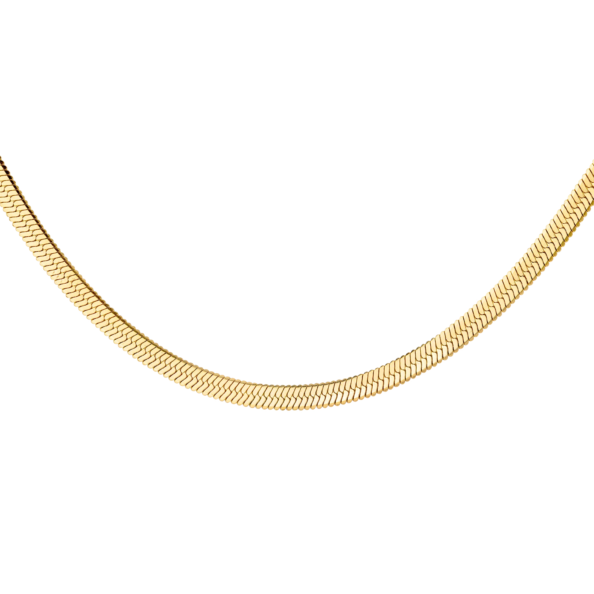Slim Herringbone Necklace Gold