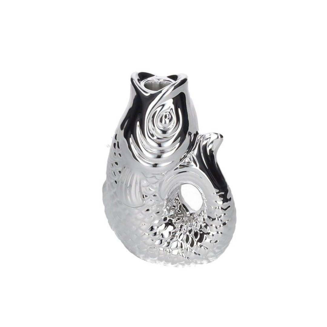 Kerzenhalter Fisch, gold / silber