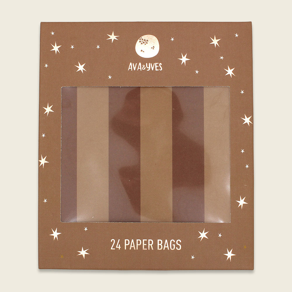 Geschenk- und Adventskalendertüten weiss / kupfer / braun