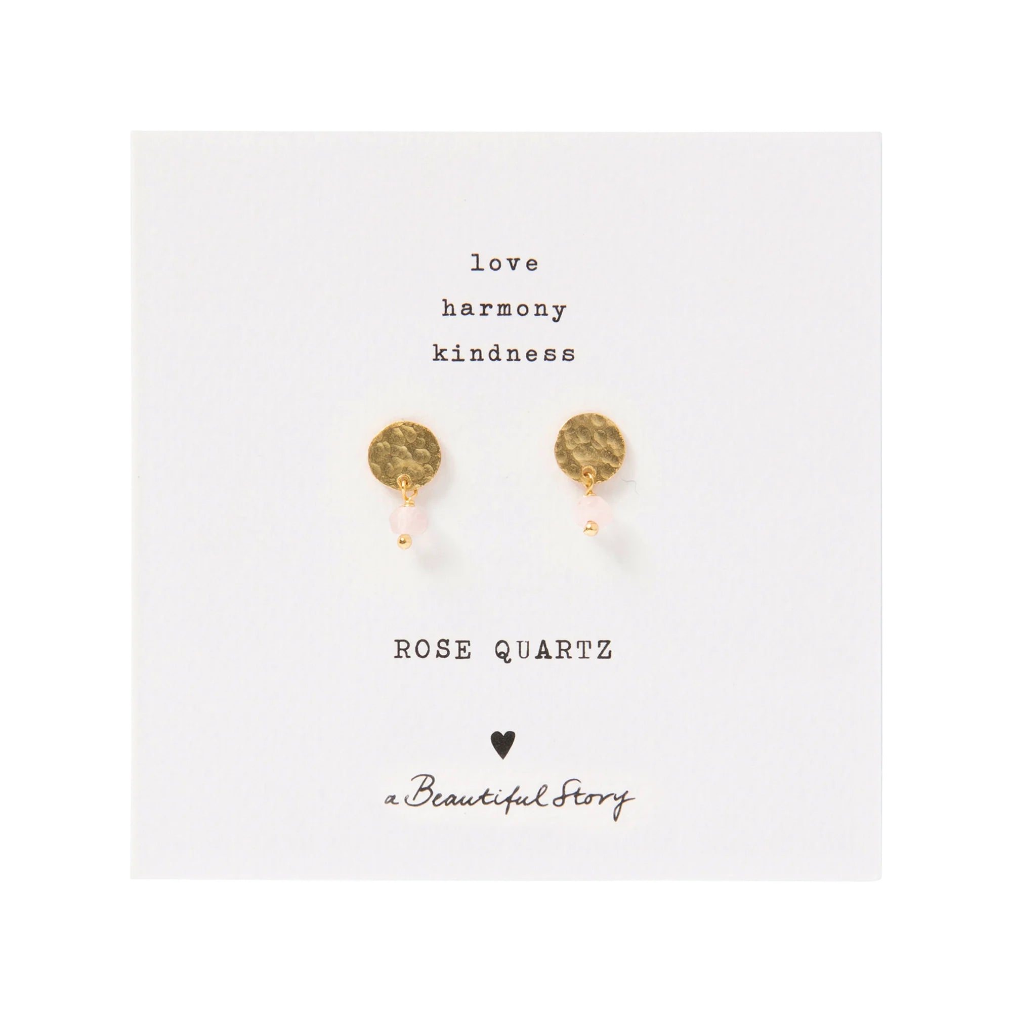 Mini-Coin Ohrringe Rosenquarz, gold
