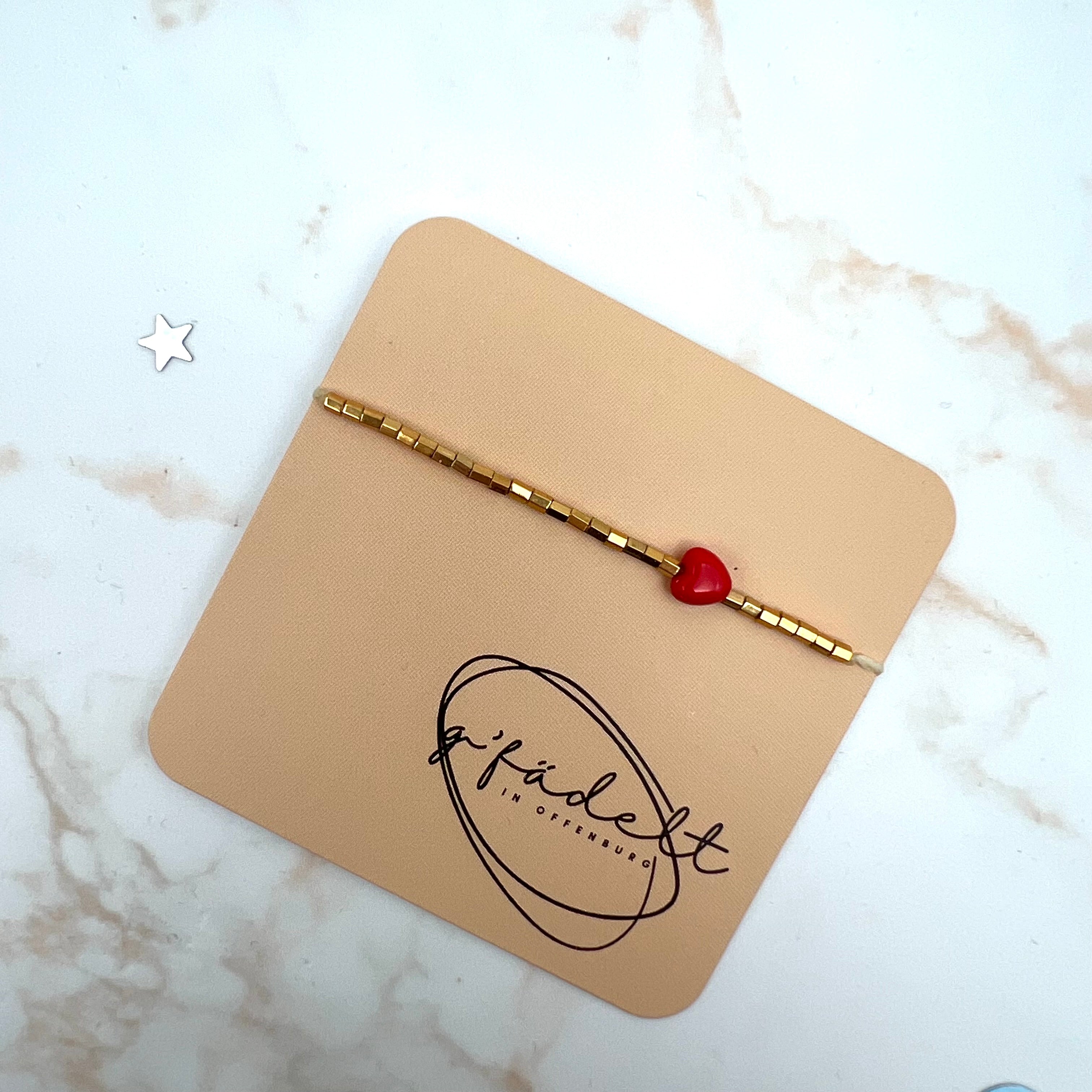 Verstellbares Armband Herz, gold