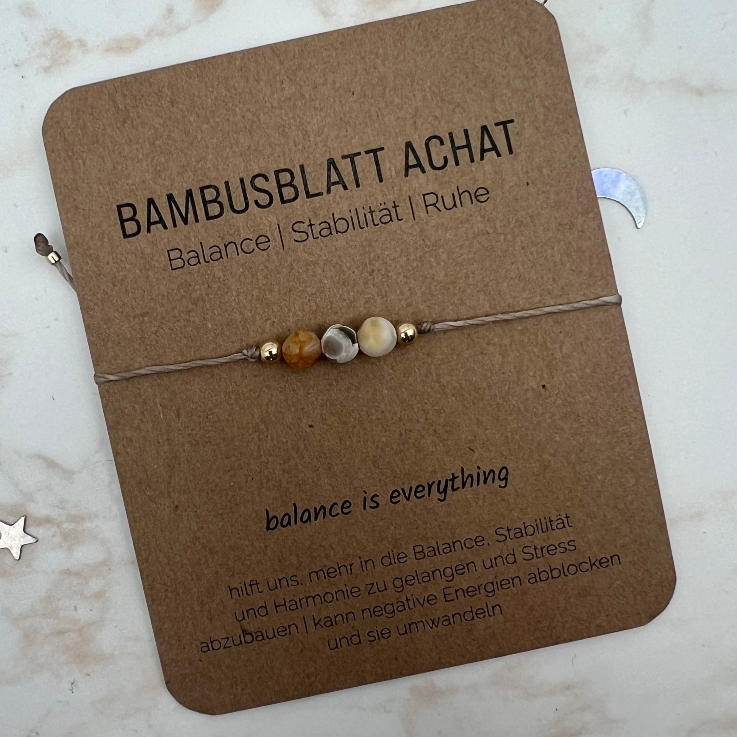 Bambusblatt Achat Armband