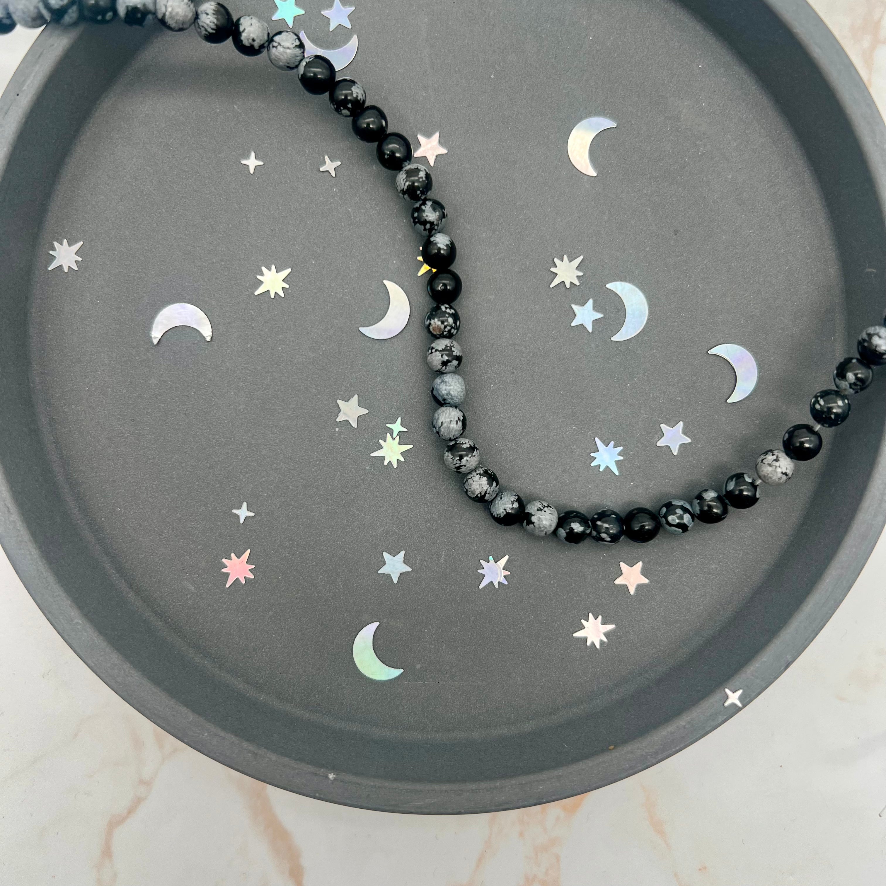 Schneeflockenobsidian Perlen 6 mm