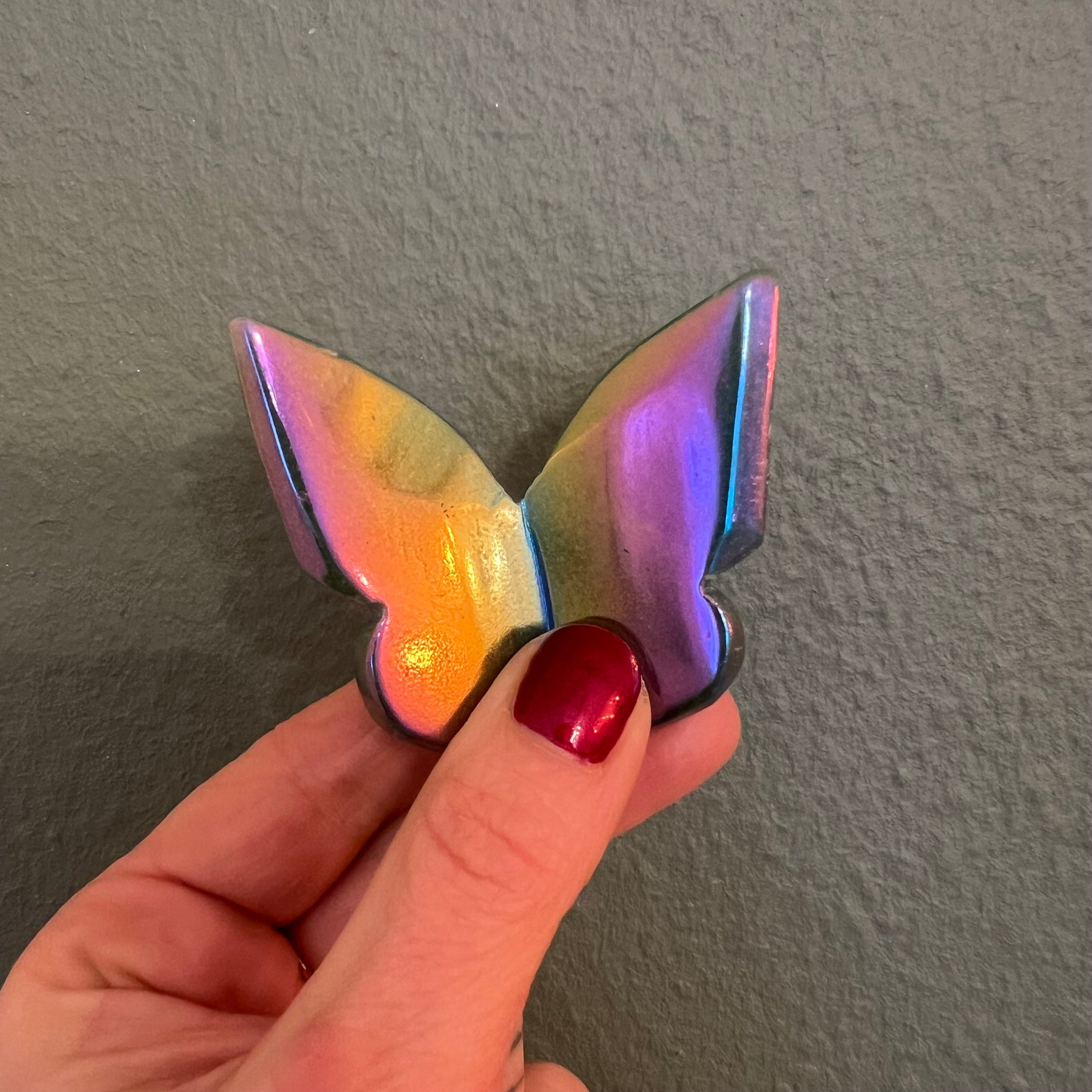 Schmetterling aus grünem Aventurin, Angel Aura