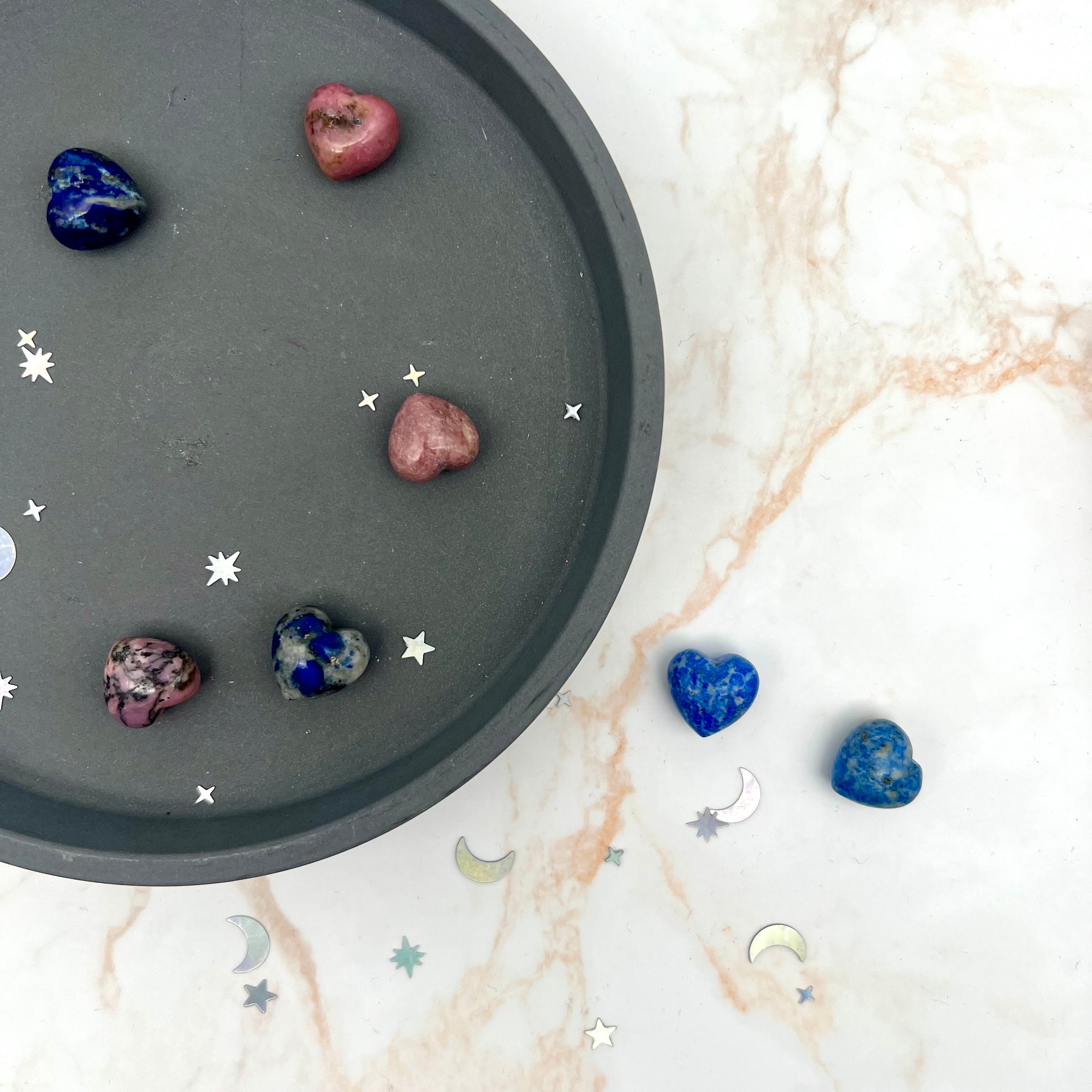 Mini Herzen, Rhodonit oder Lapislazuli