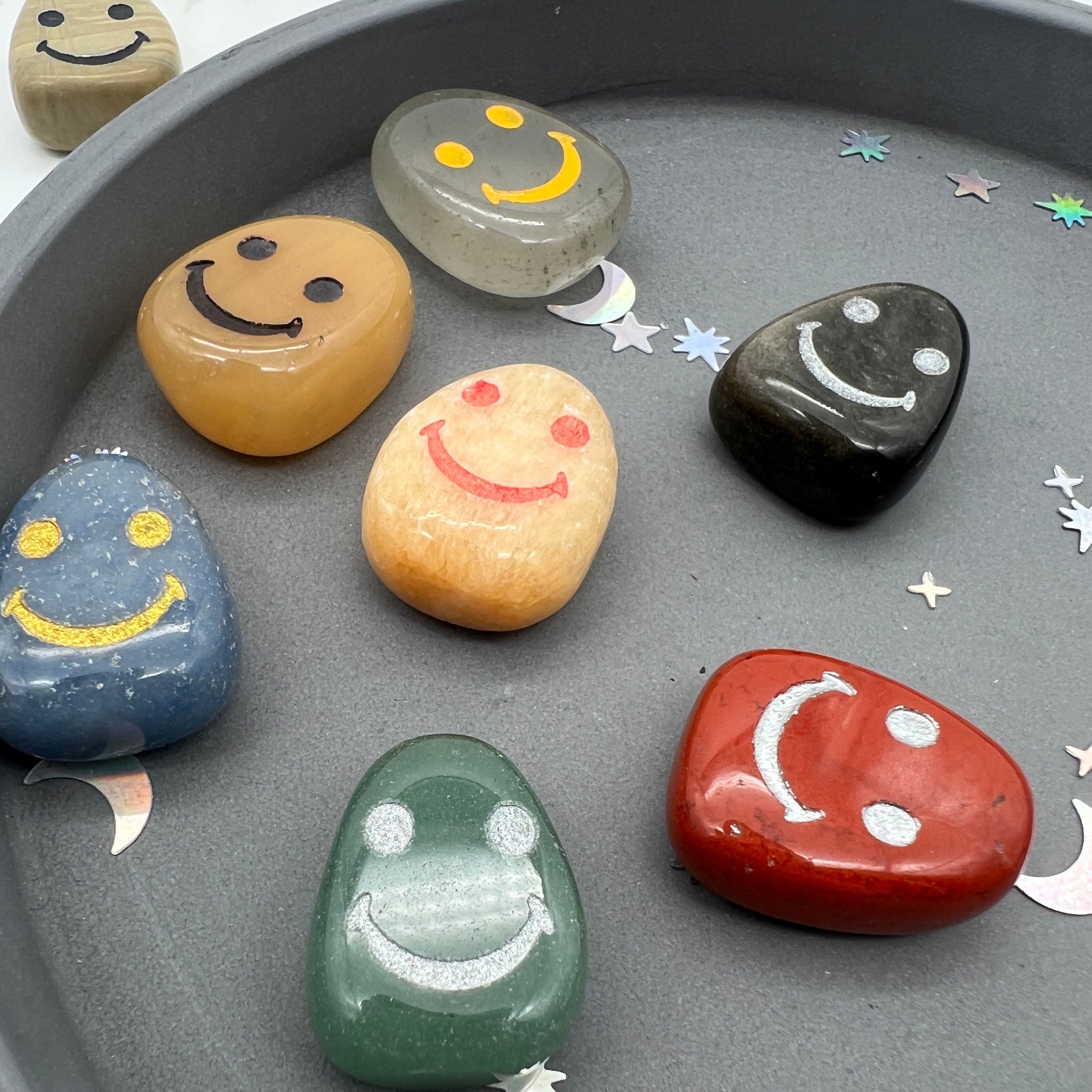 Schmunzelsteine Handschmeichler mit Gesicht