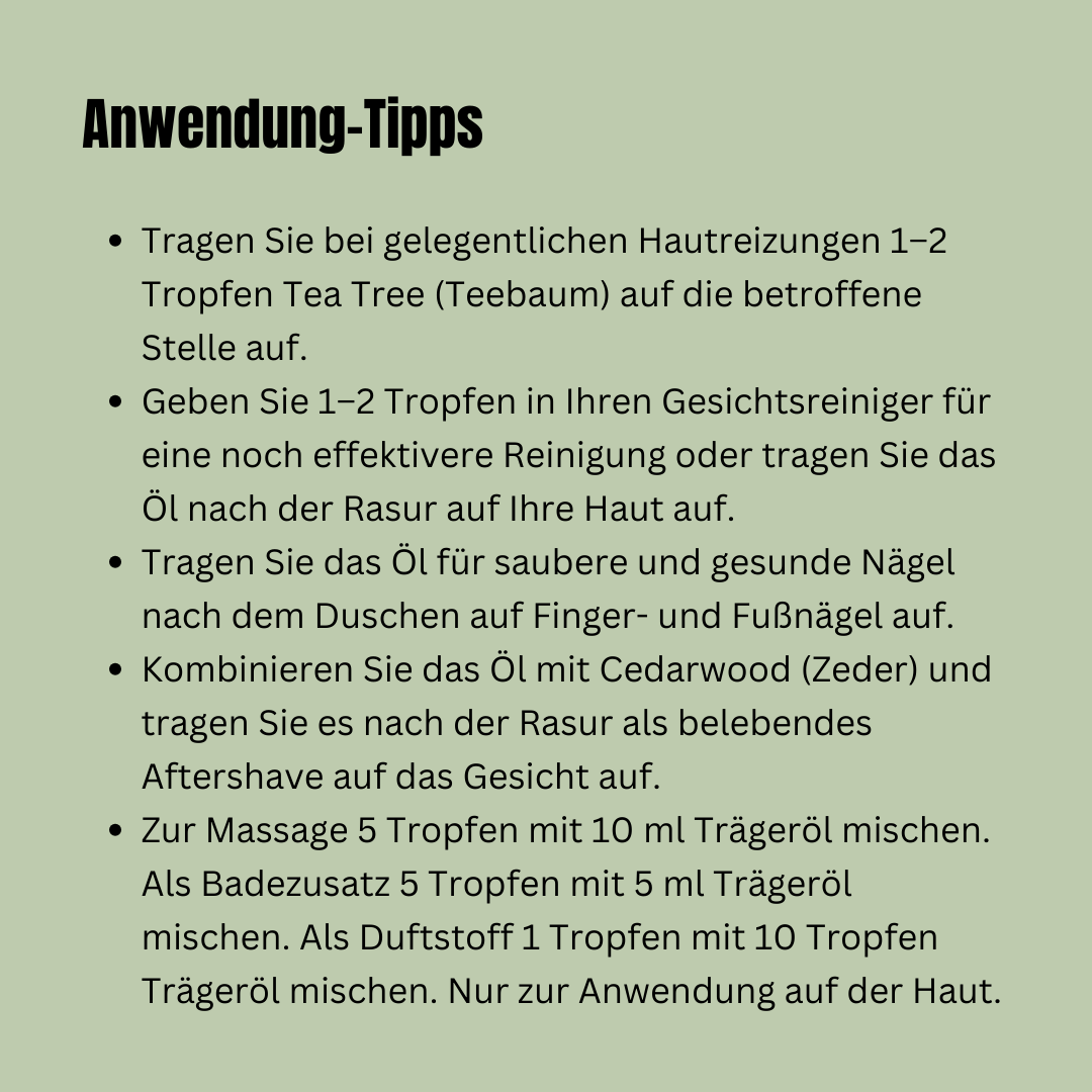 Anwedungstipps Teebaumöl doterra