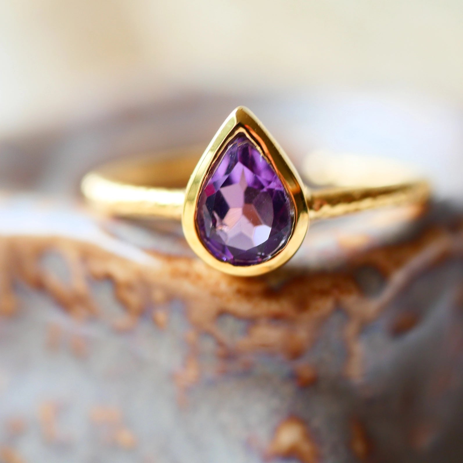Verstellbarer Ring, Amethyst