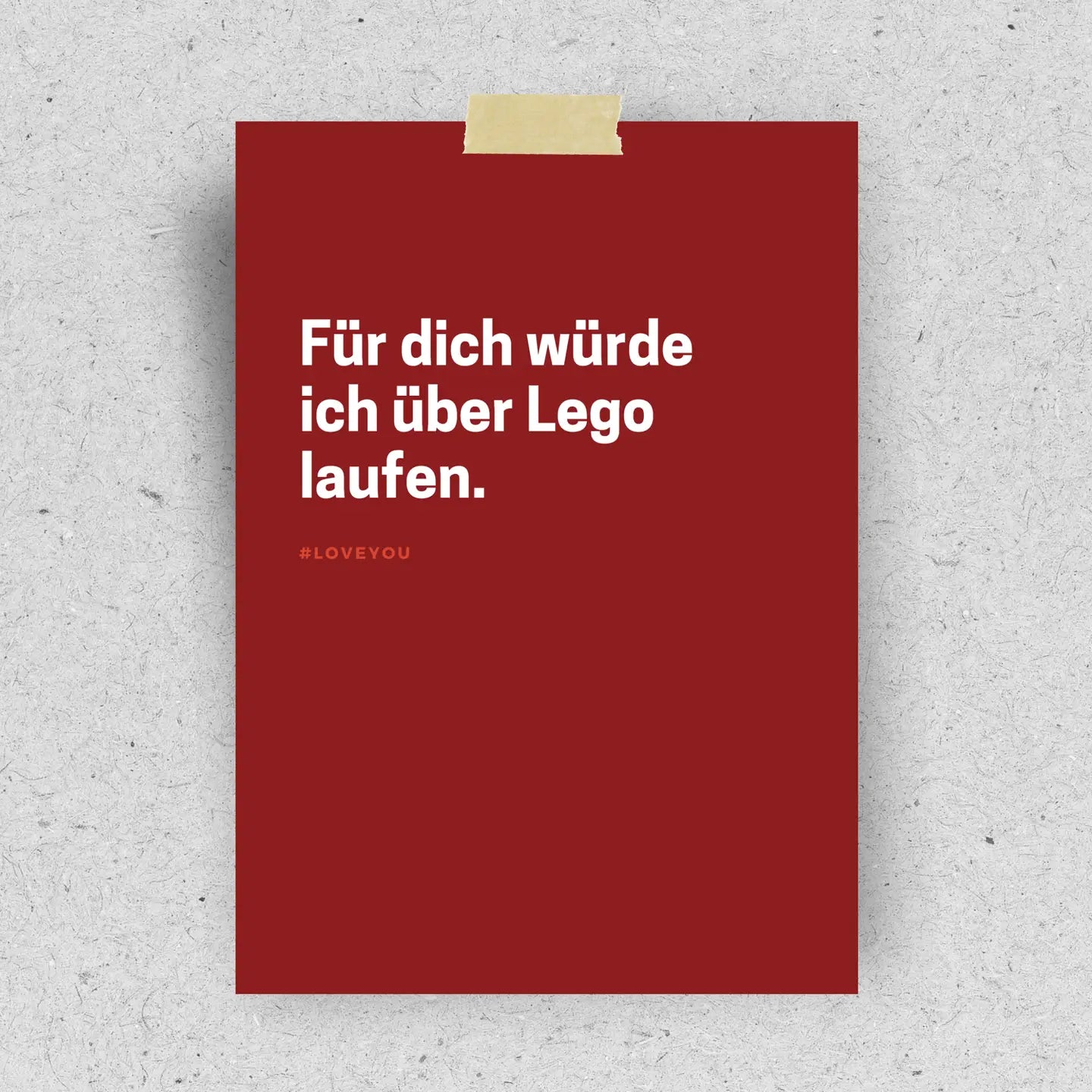 Postkarte "Für dich würde ich über Lego laufen"