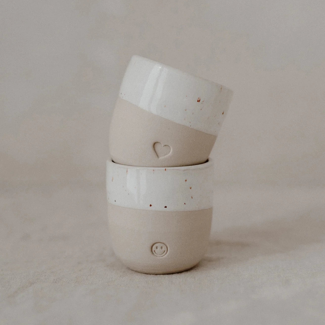 Espresso Steingut Becher Herz von Eulenschnitt