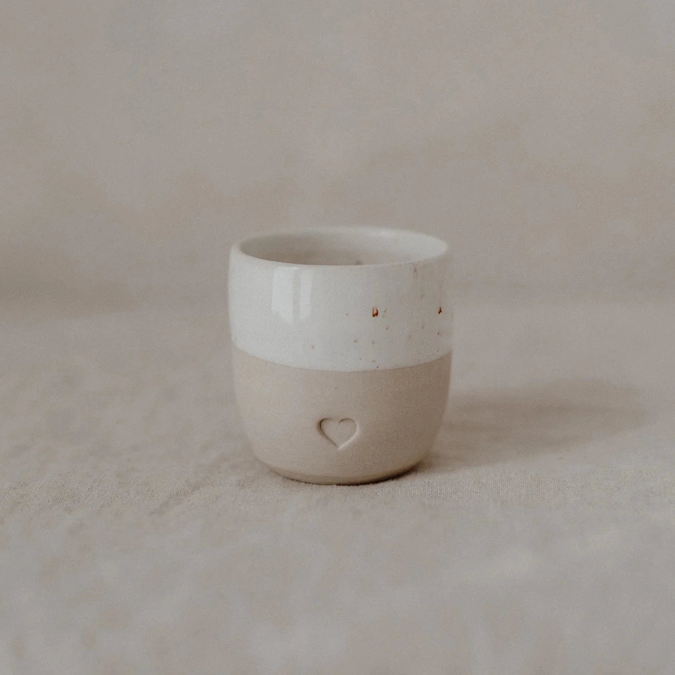 Espresso Steingut Becher Herz von Eulenschnitt