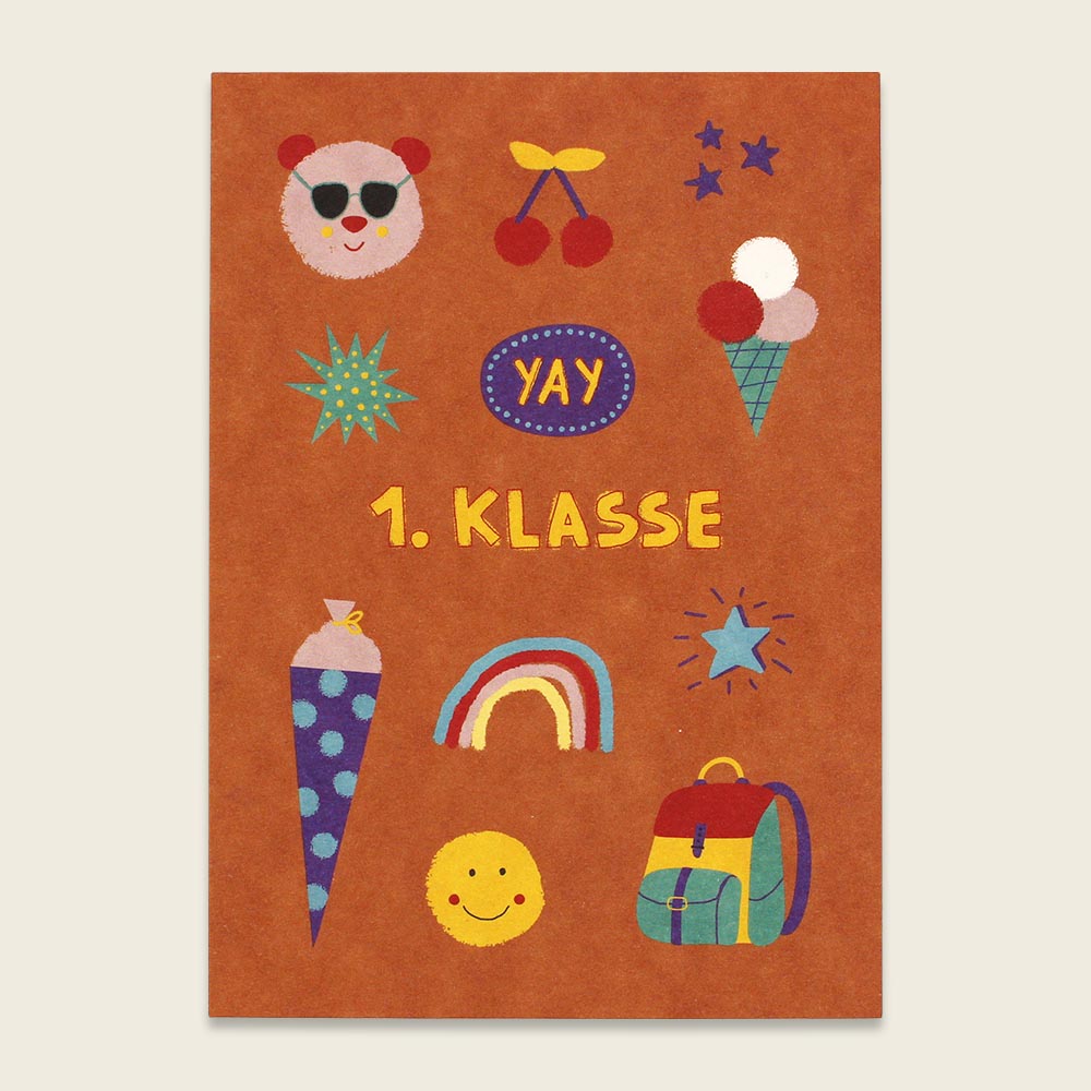 Postkarte „1. Klasse“
