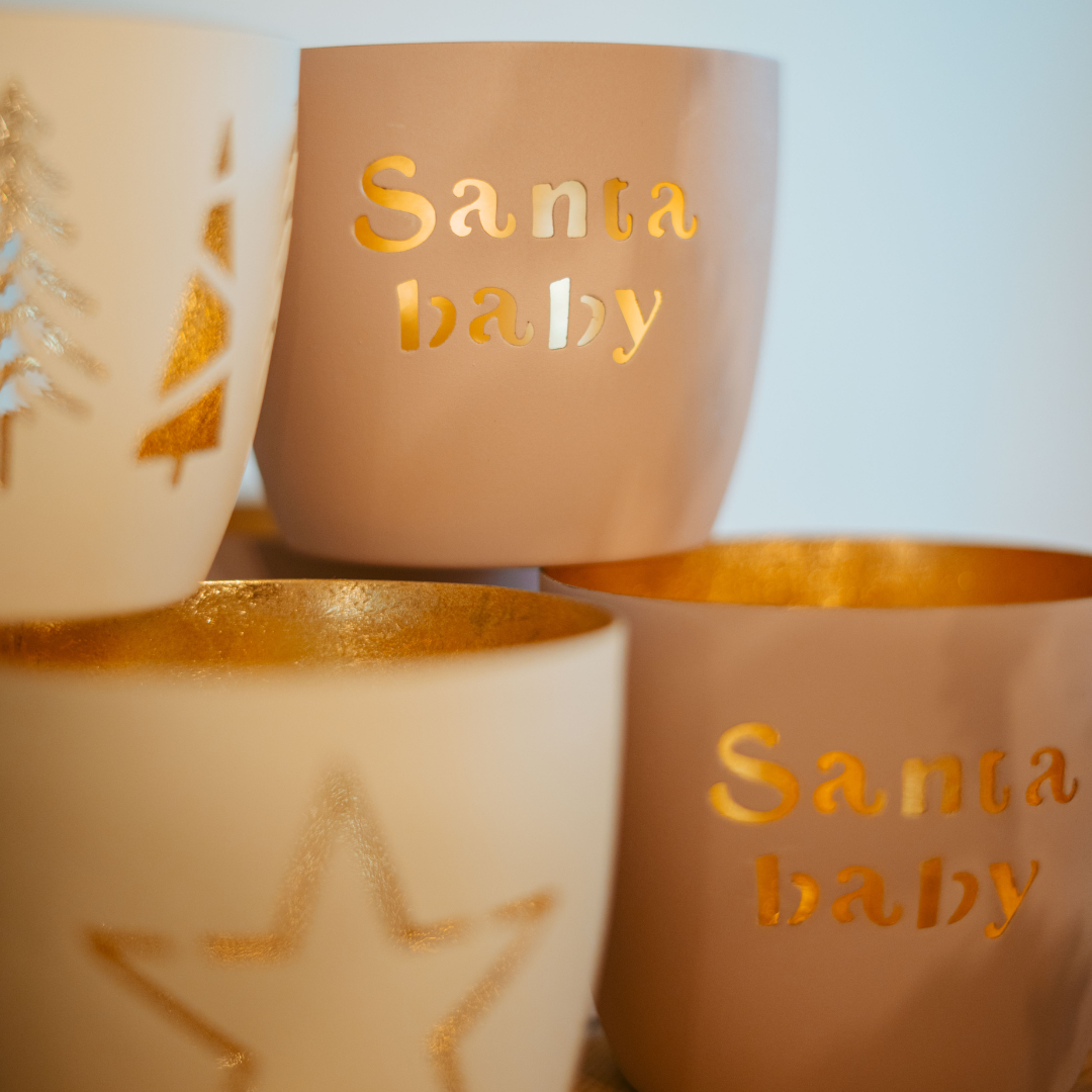 Windlicht Santa Baby