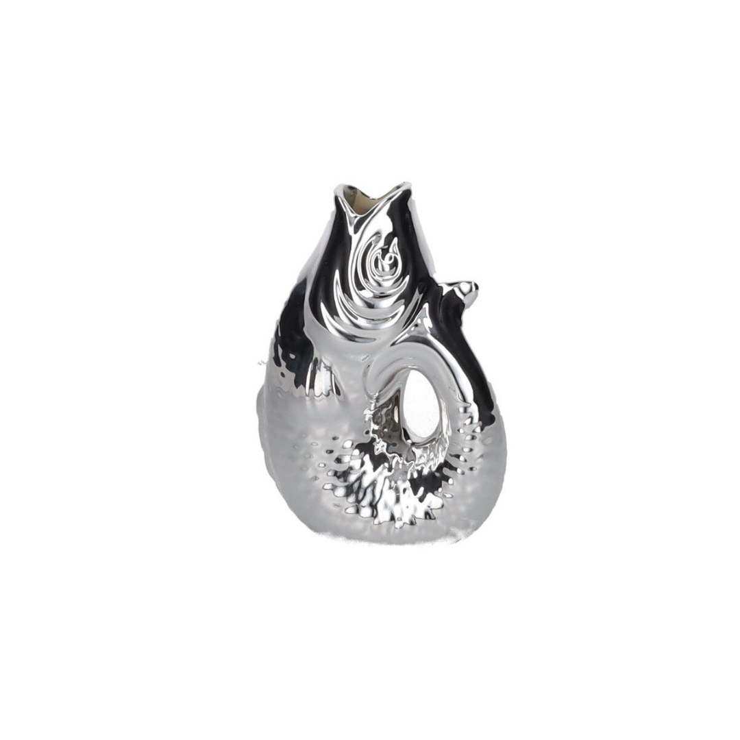 Vase in Fischform klein (0,2 l) Gold, Silber