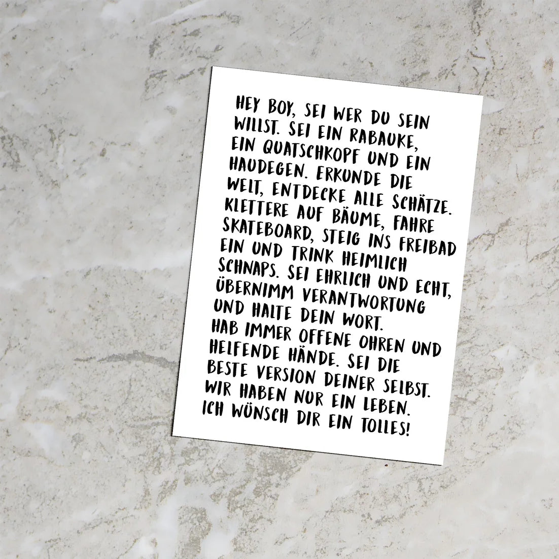 Postkarte Hey Boy