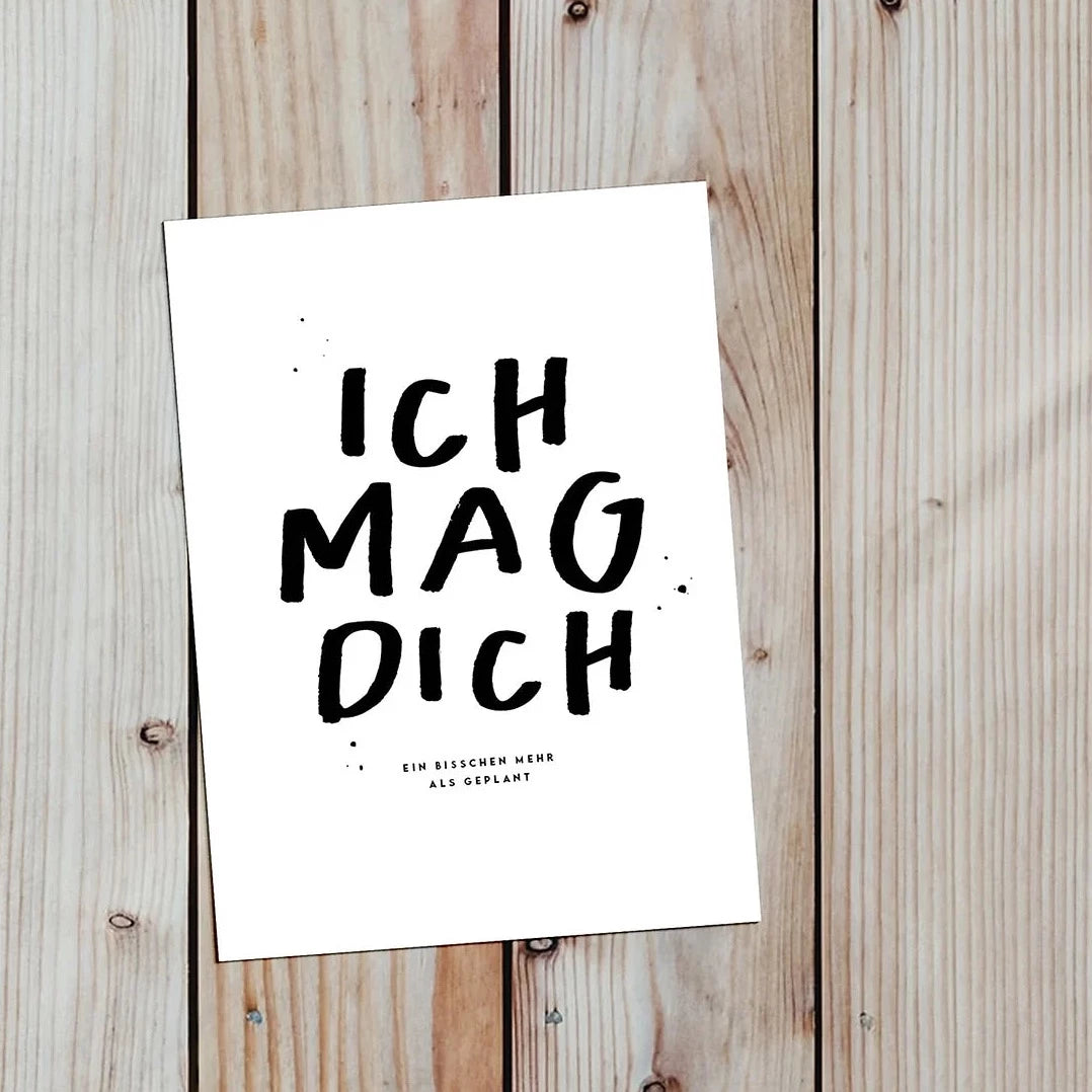 Postkarte: ich mag dich ein bisschen mehr...
