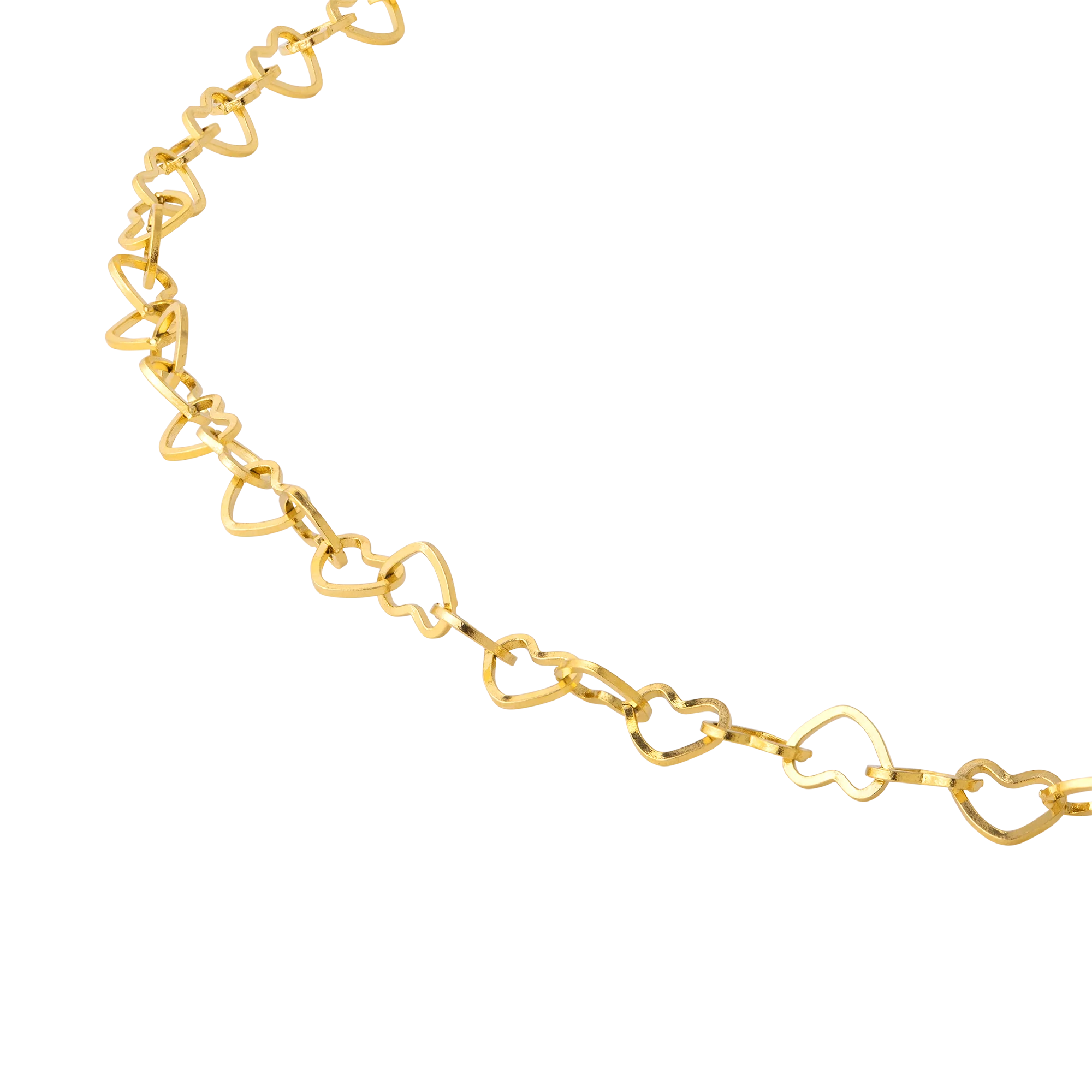 Heart after Heart Necklace Gold