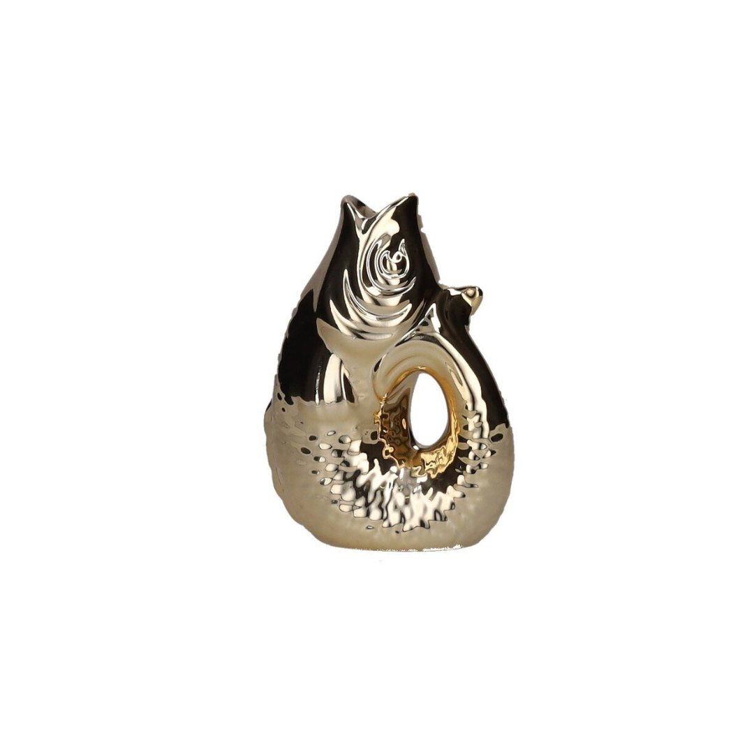 Vase in Fischform klein (0,2 l) Gold, Silber