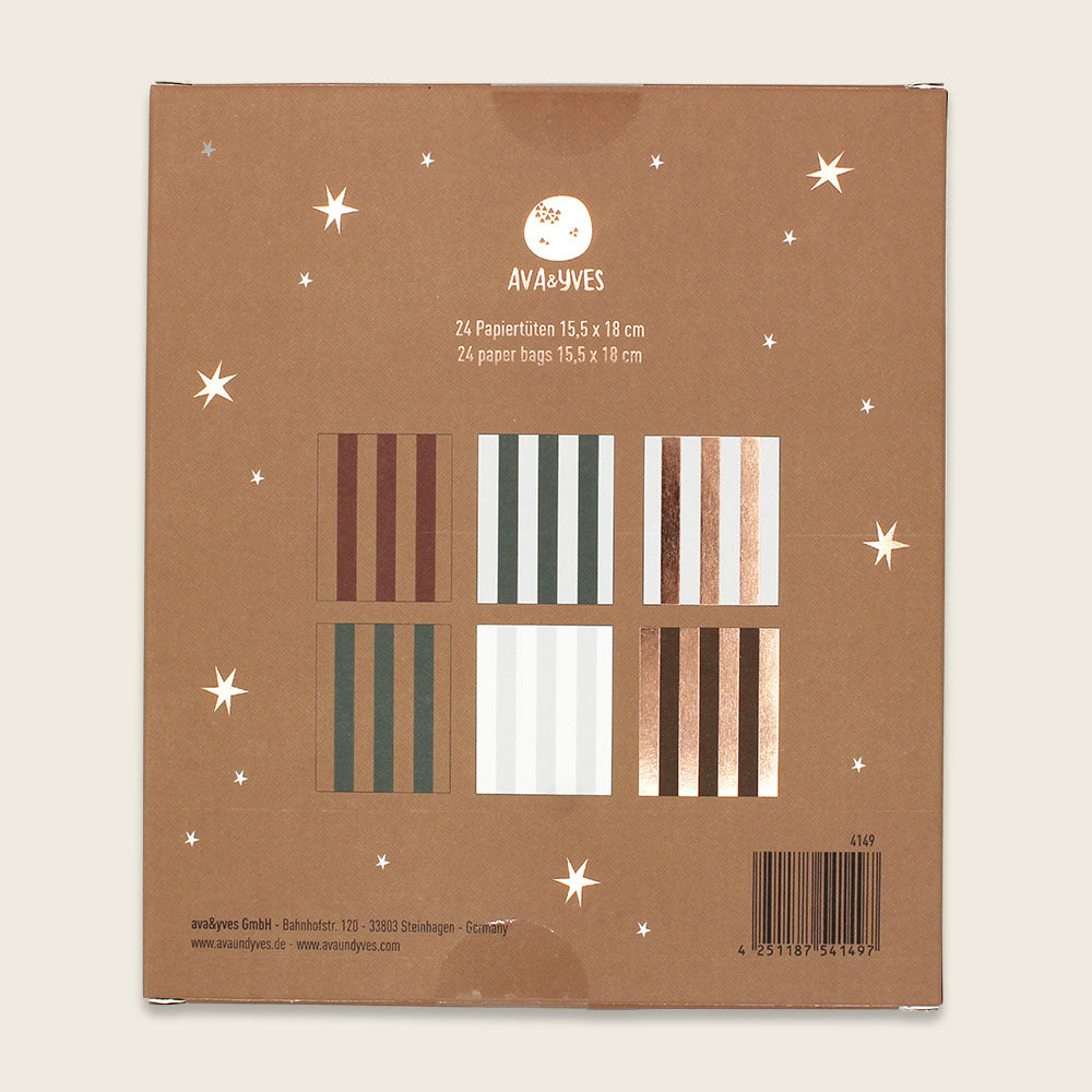 Geschenk- und Adventskalendertüten weiss / kupfer / braun