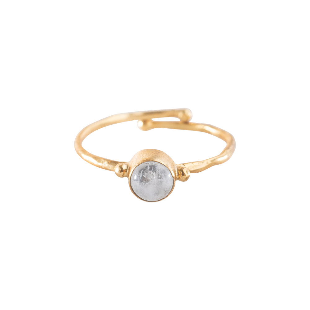 Ring "Faithful", Mondstein - verstellbar