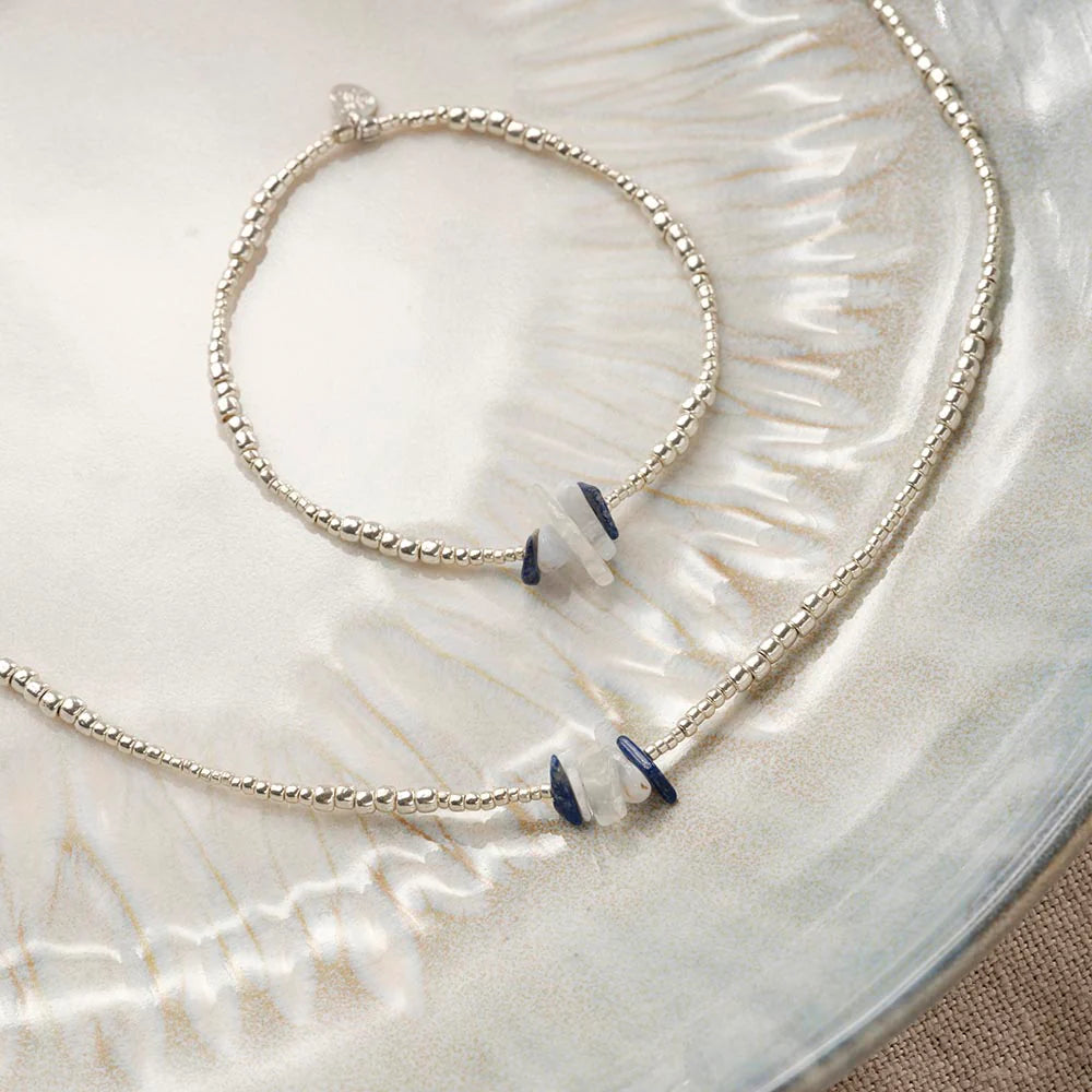 Haven Mondstein/Lapislazuli Halskette