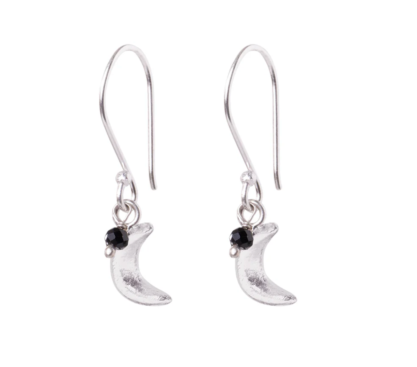 Ohrringe, schwarzer Onyx Mond