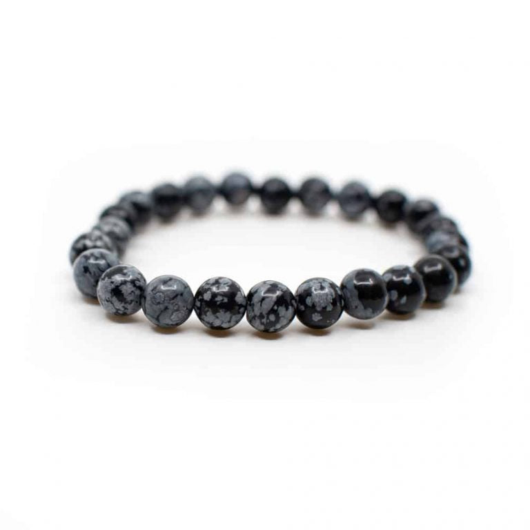 Armband Schneeflocken Obsidian