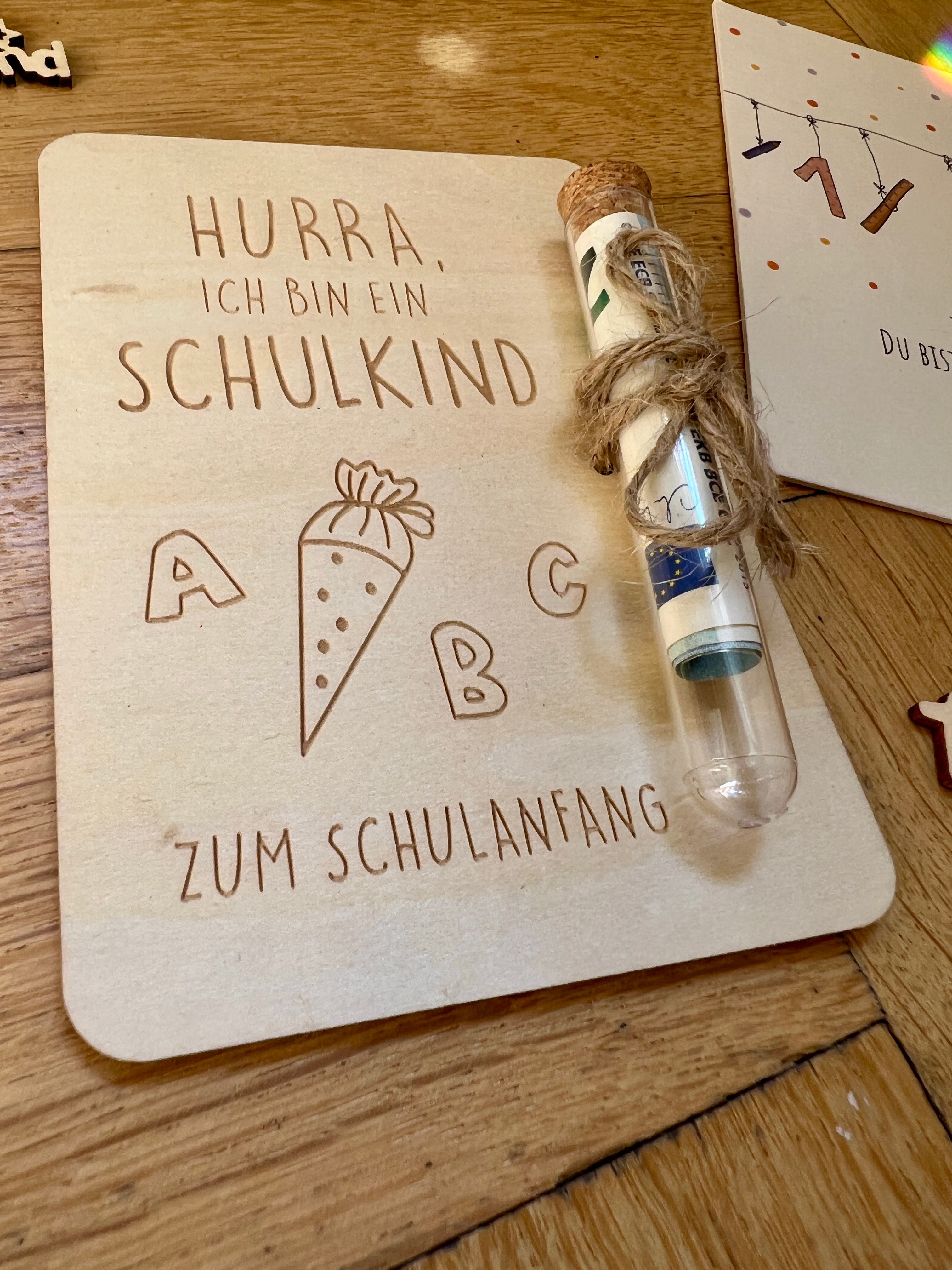 Geschenkkarte Holz "Schulkind"