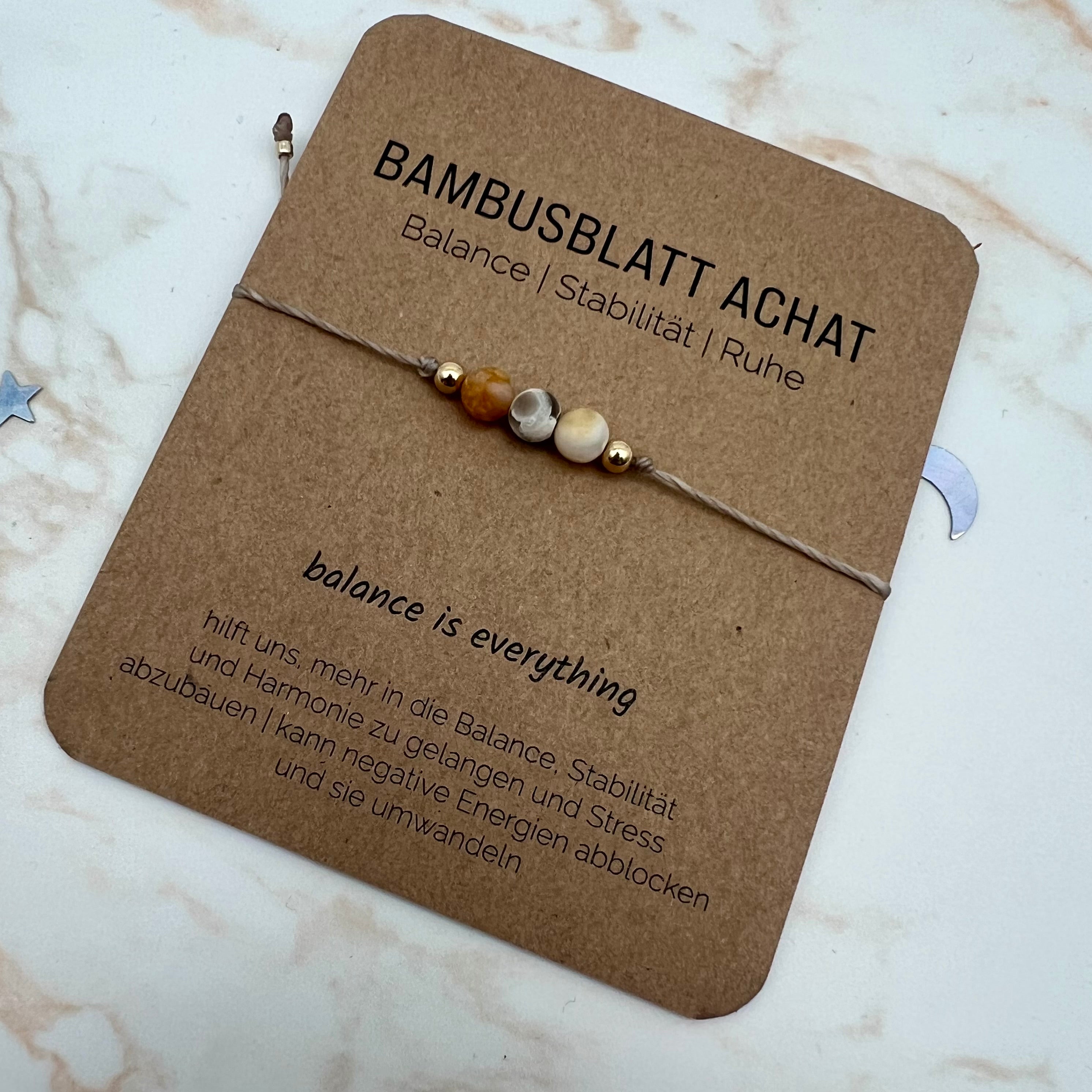 Bambusblatt Achat Armband