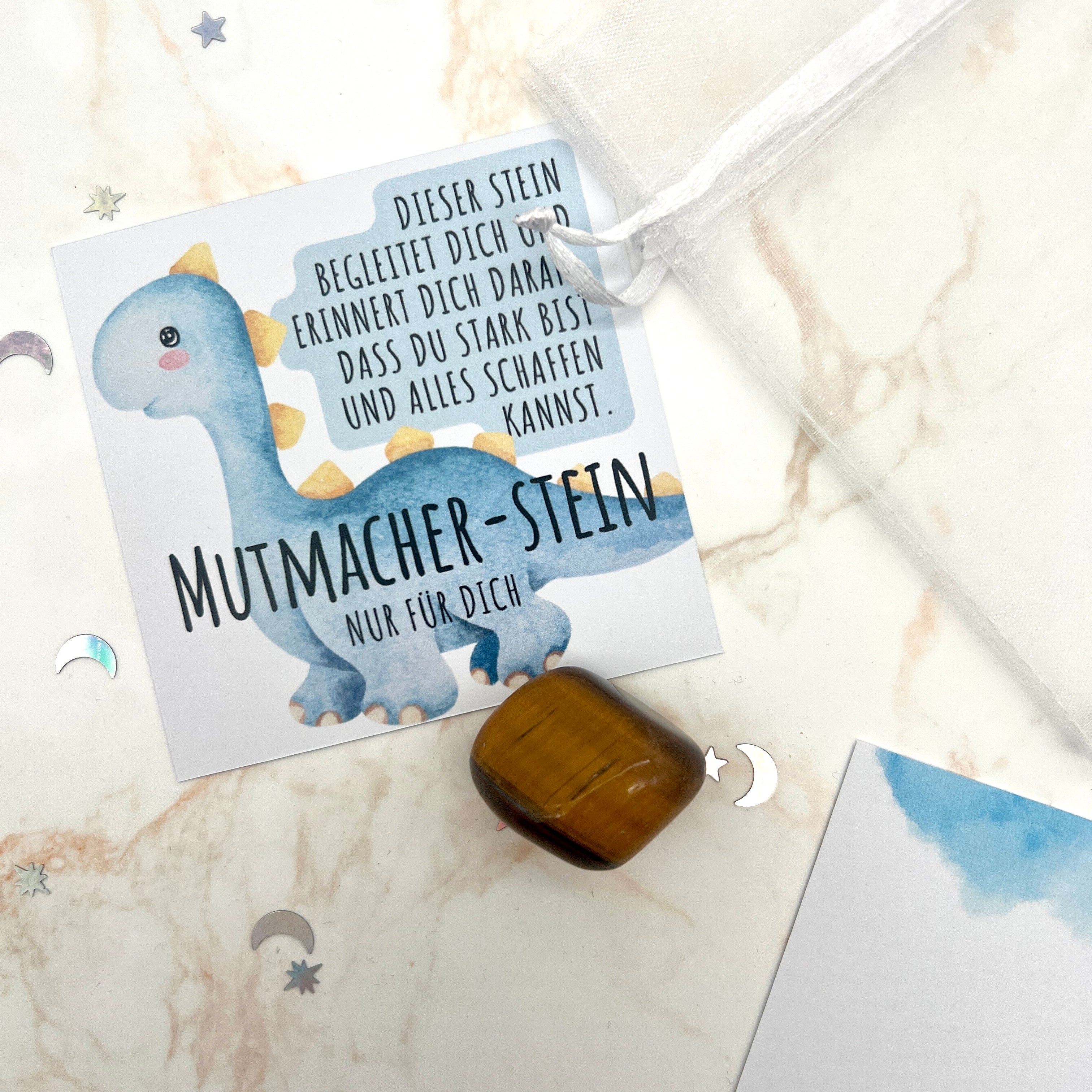 Mutmacher-Stein aus Tigerauge – zum Schulstart, Kindergarten, Neuanfang