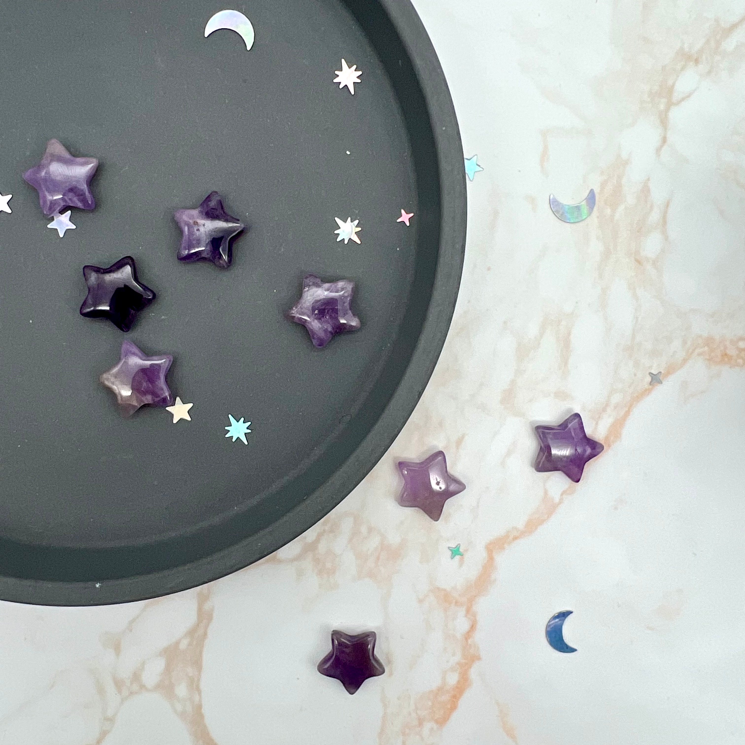 Mini Kristall Sterne: Amethyst