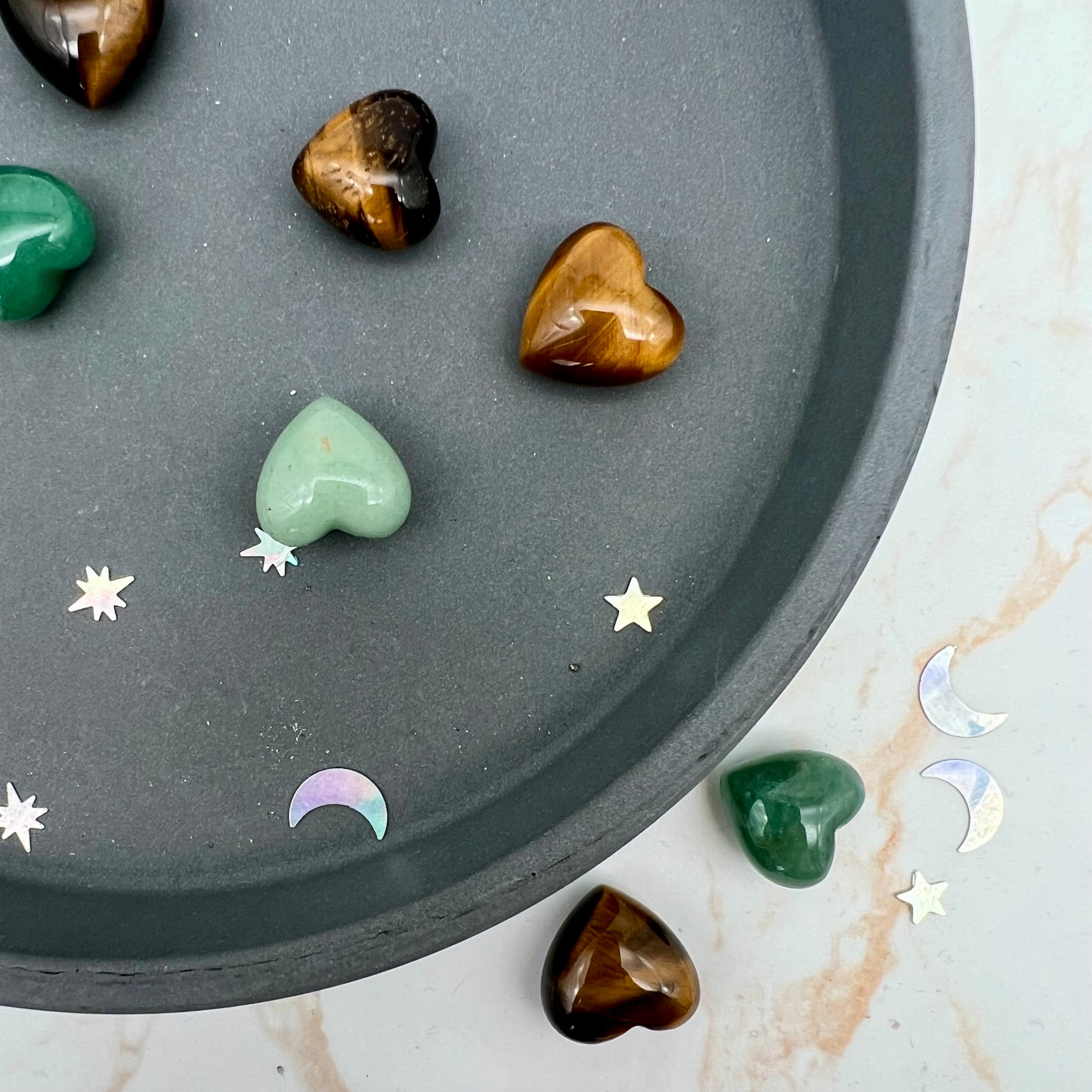 Mini Herzen, Aventurin oder Tigerauge