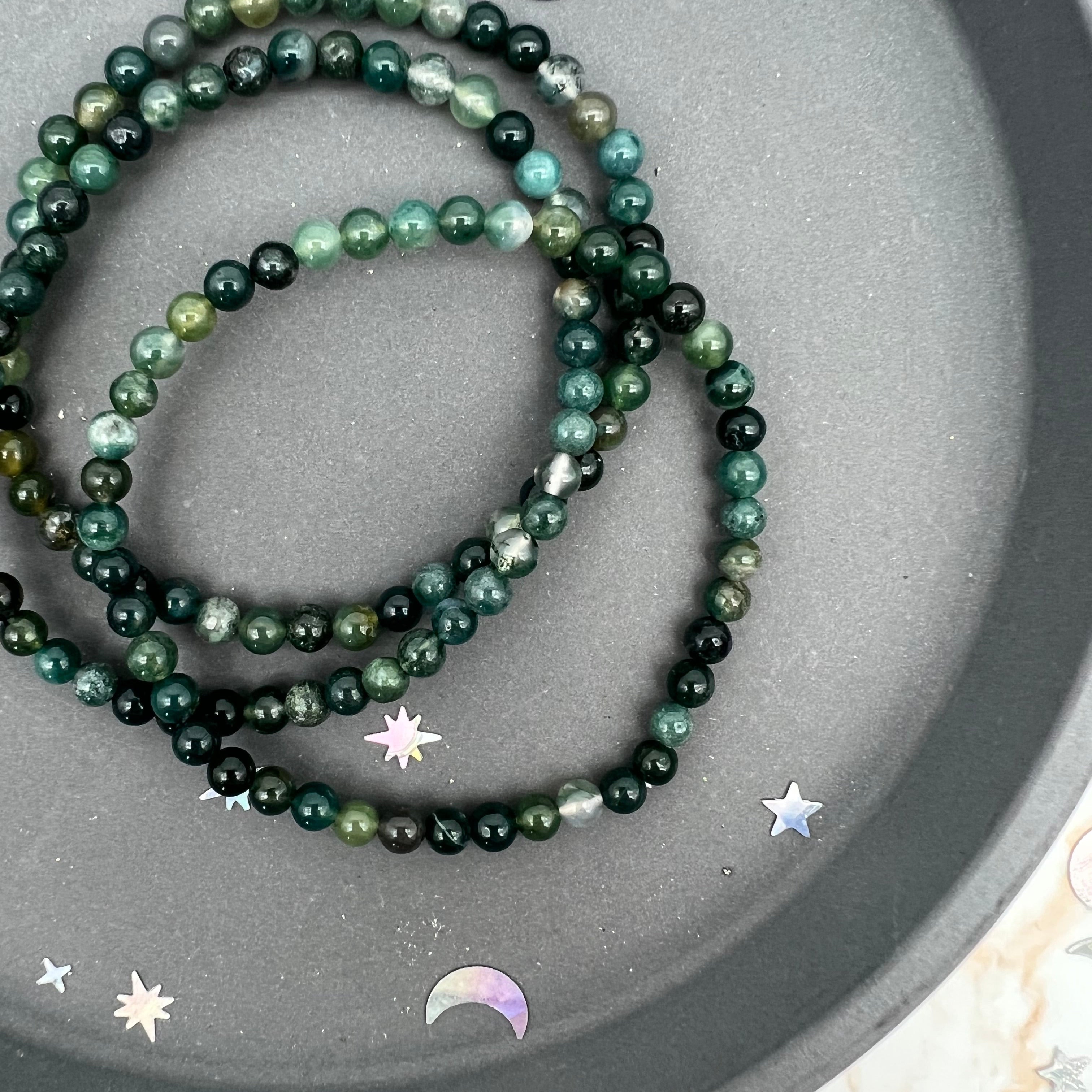 Moosachat Armband 4mm