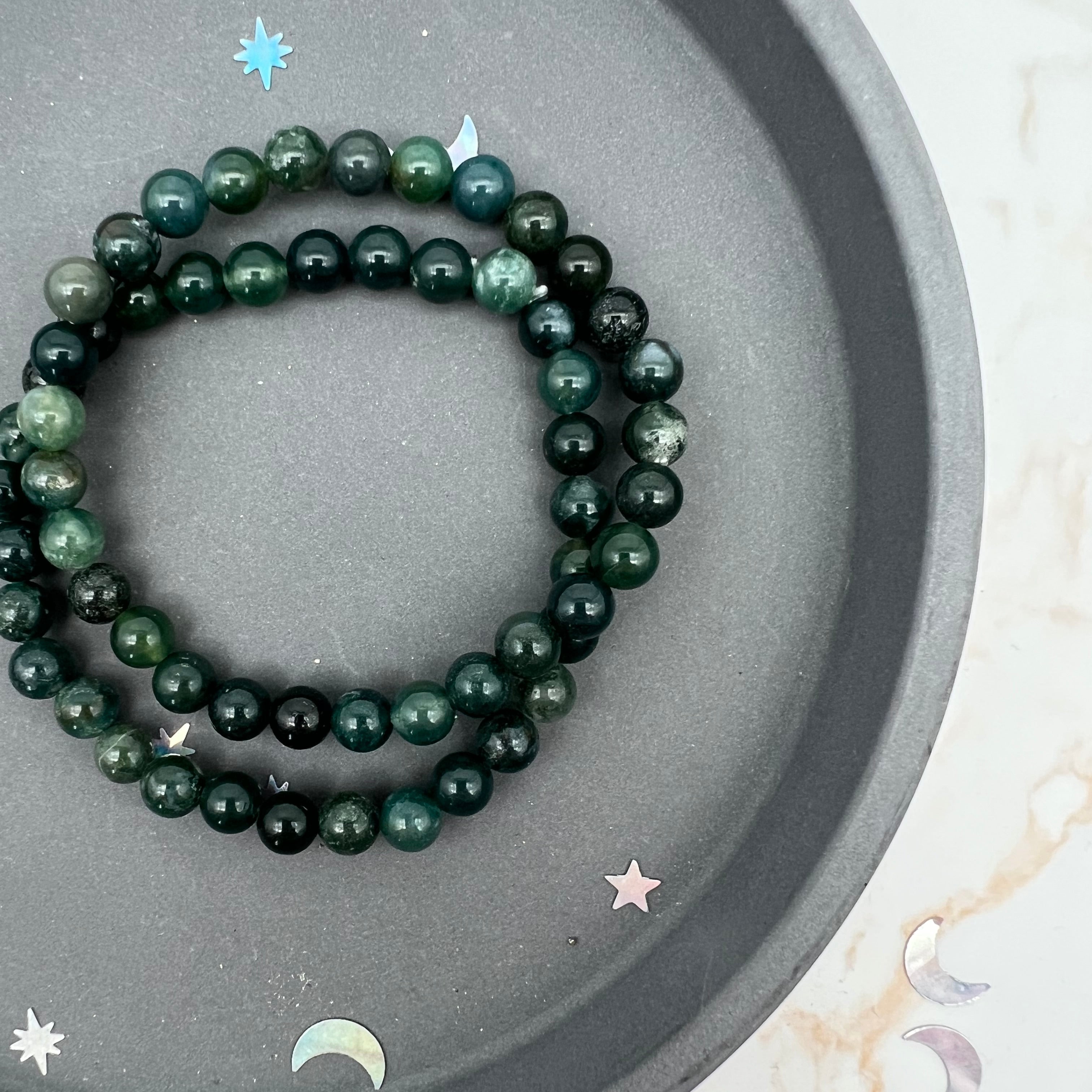 Moosachat Armband 6mm