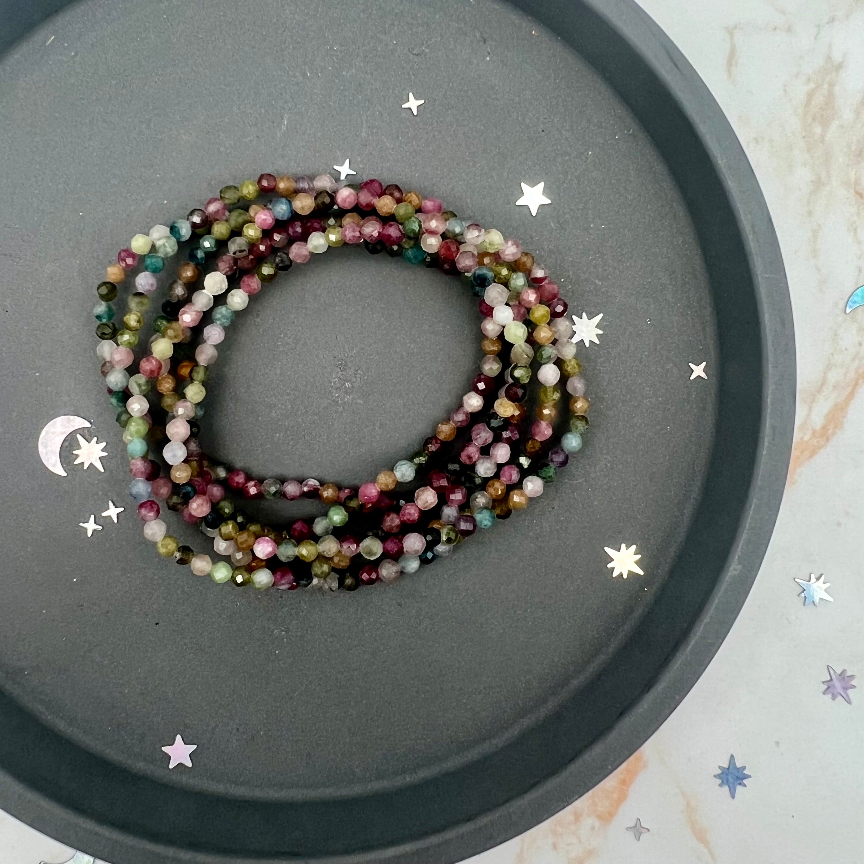Edelsteinarmband Turmalin bunt facettiert