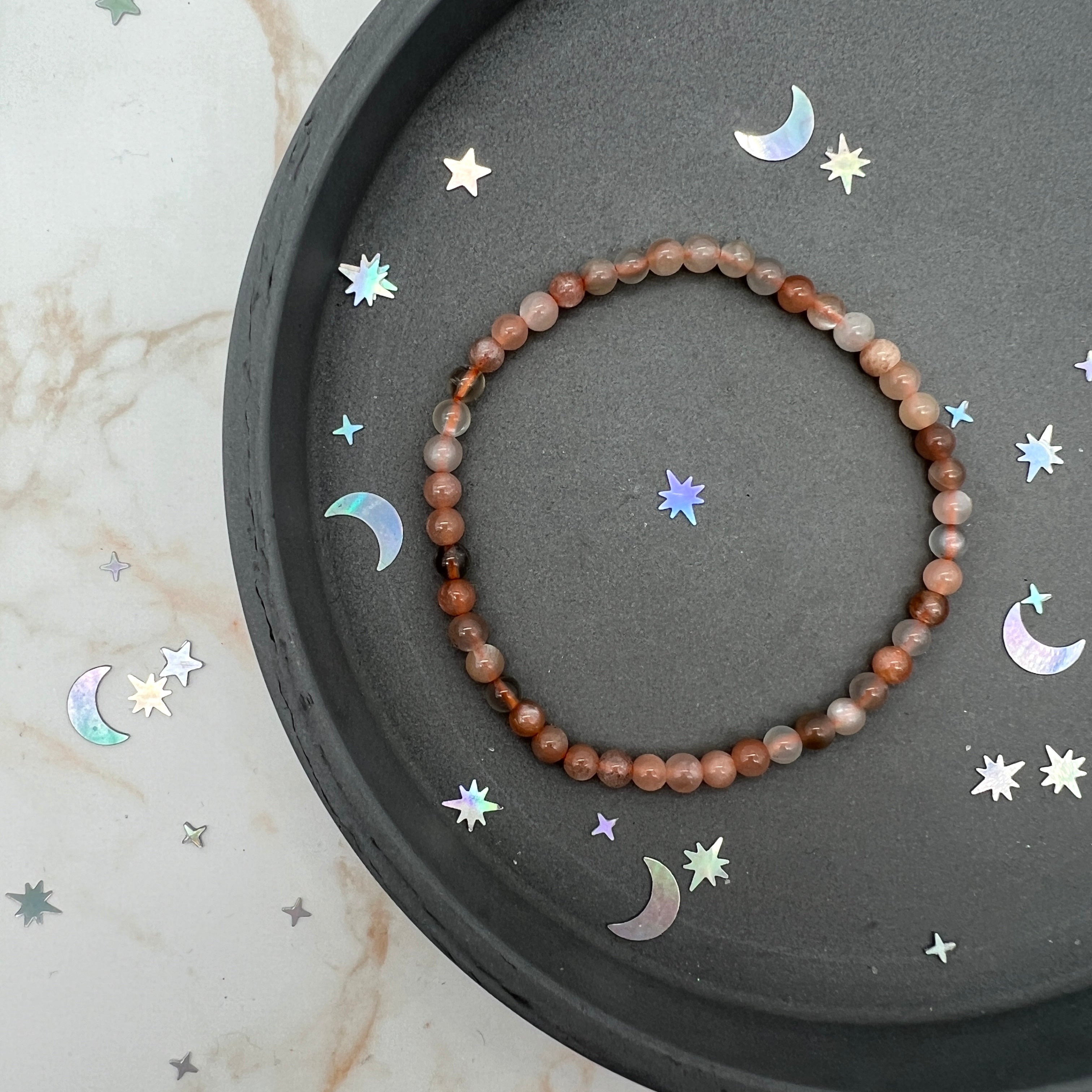 Mondstein Natur flexibles Armband 