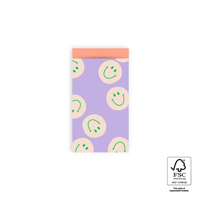 Set Geschenktüte Smiley Mini - Lila-Orange