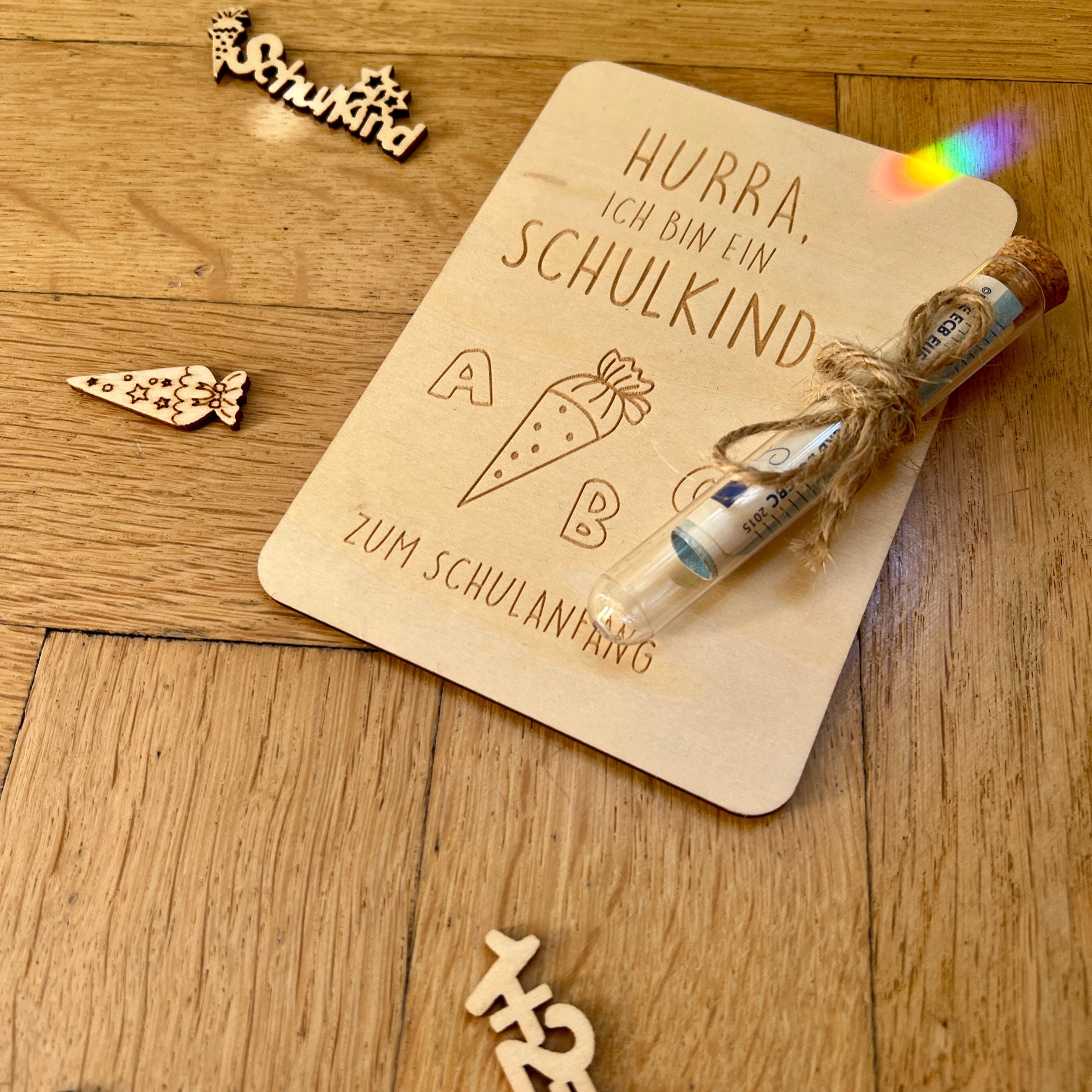 Geschenkkarte Holz "Schulkind"