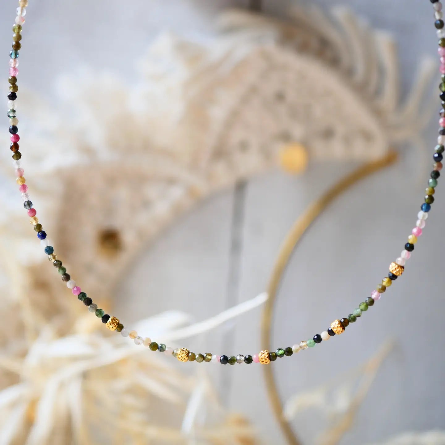 Kette mit buntem Turmalin