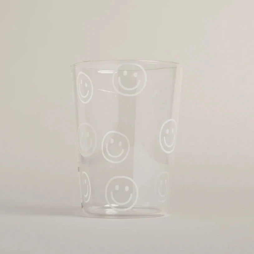 Trinkglas "Smiley" weiß, Eulenschnitt